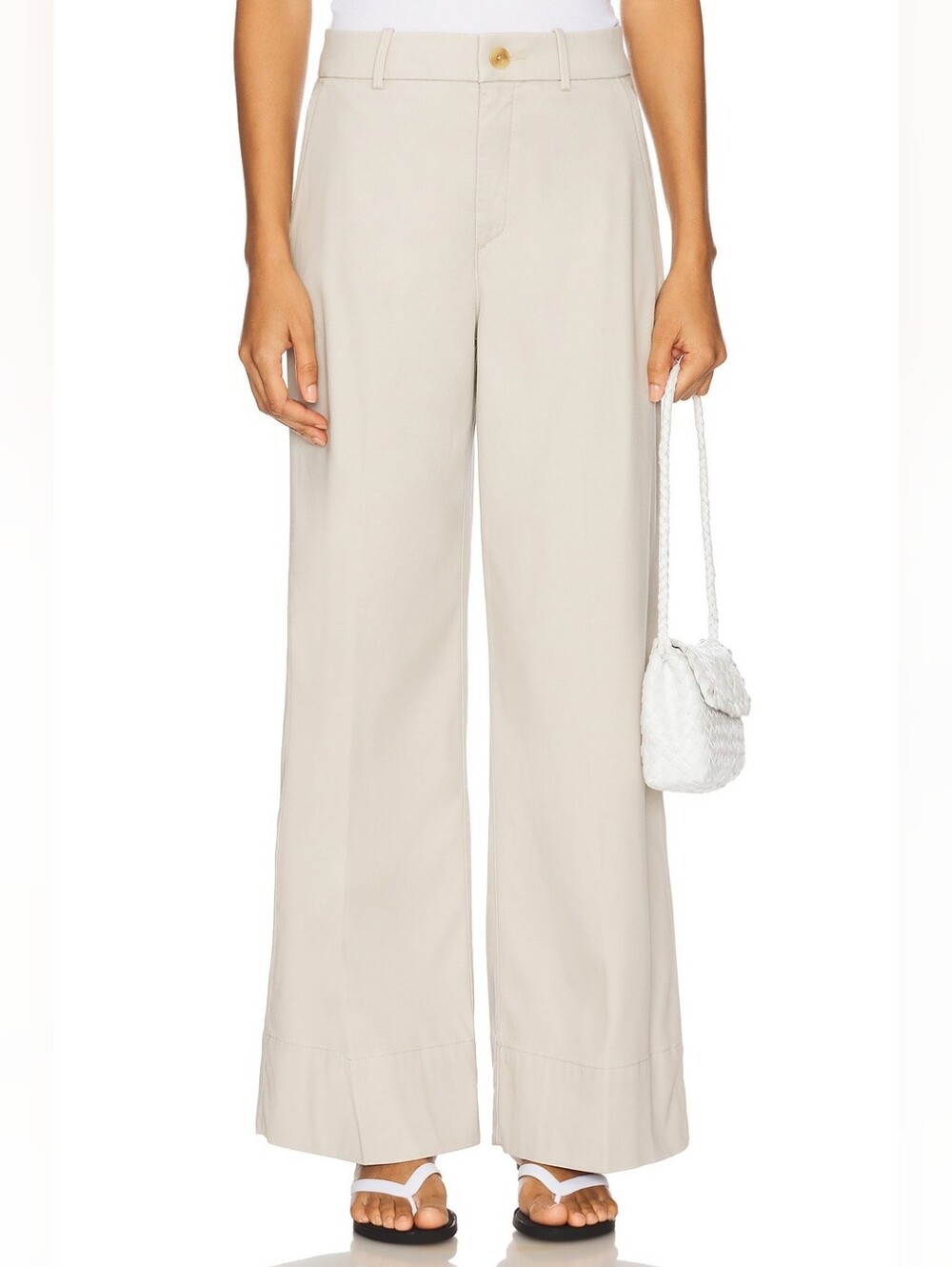 Spanx High Rise Wide Leg Pant in Bone